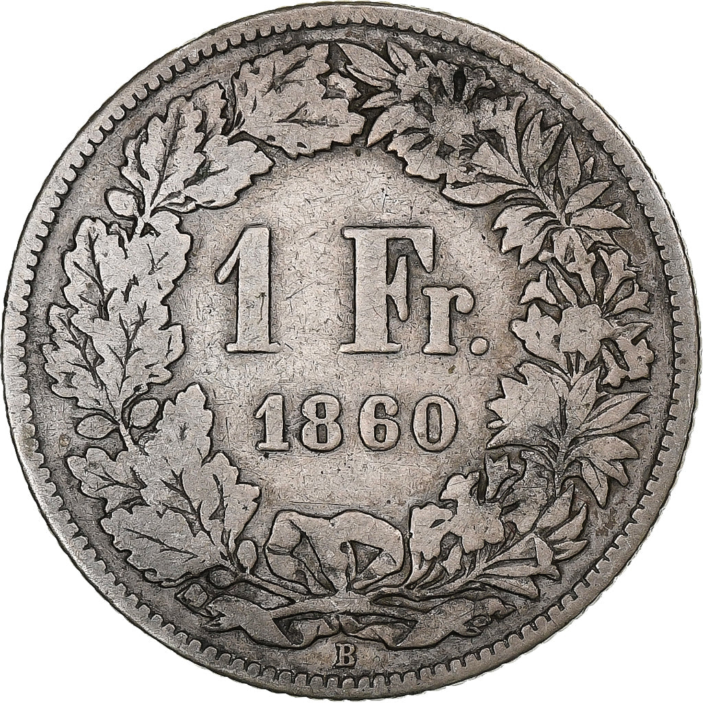 Switzerland, Franc, Helvetia, 1870, Bern, Silver, VF(20-25), KM:29a