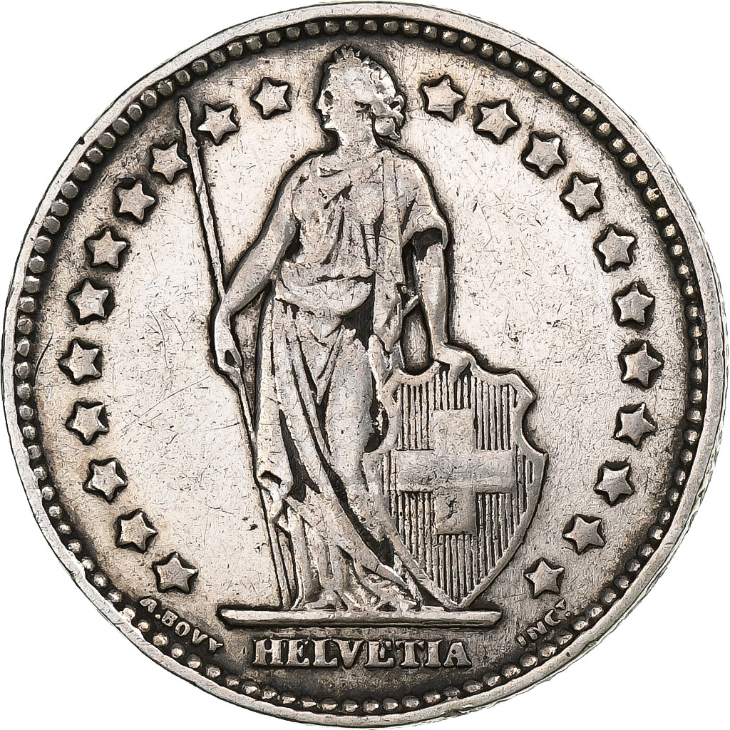 Svizzera, Franc, Helvetia, 1876, Bern, Argento, BB, KM:29a