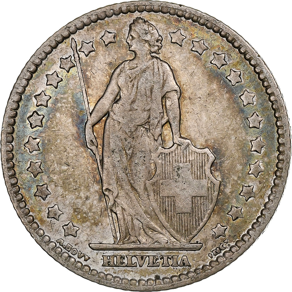 Switzerland, Franc, Helvetia, 1886, Bern, Silver, EF(40-45), KM:29a
