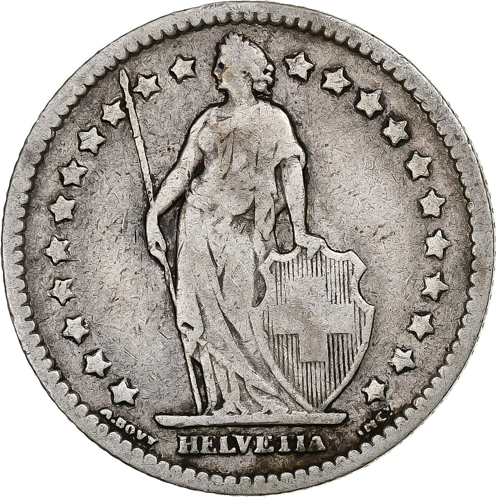 Switzerland, Franc, Helvetia, 1887, Bern, Silver, VF(20-25), KM:29a