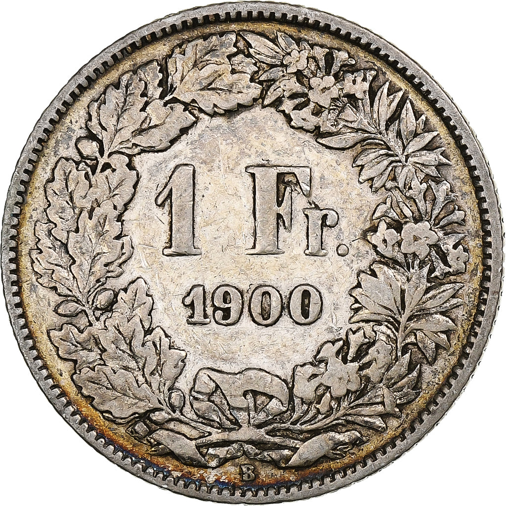 Suiza, Franc, Helvetia, 1900, Bern, Plata, BC+, KM:29a