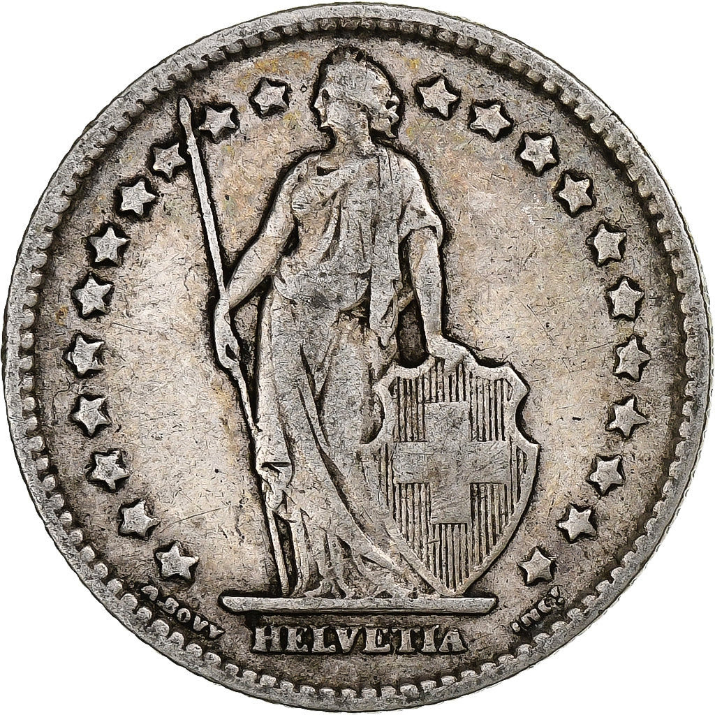 Switzerland, Franc, Helvetia, 1900, Bern, Silver, VF(30-35), KM:29a