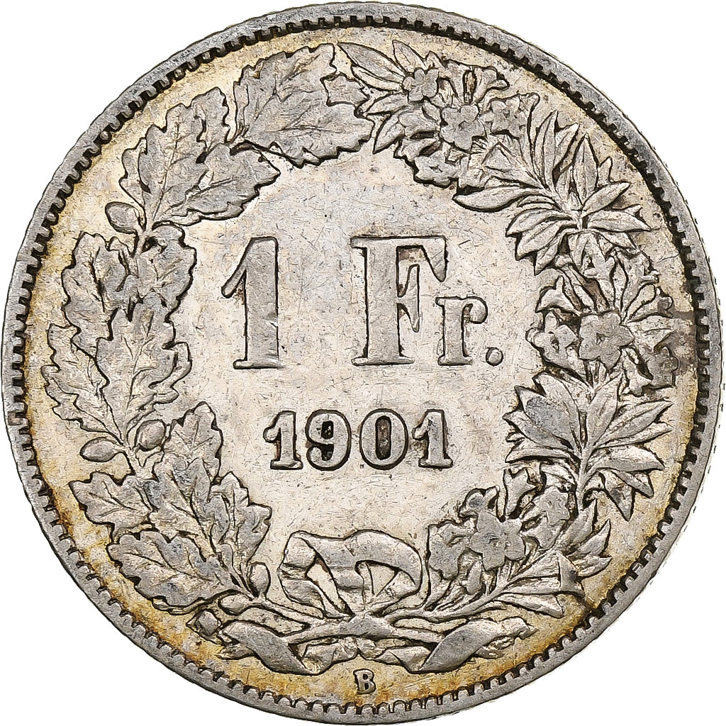 Switzerland, Franc, Helvetia, 1901, Bern, Silver, EF(40-45), KM:29a