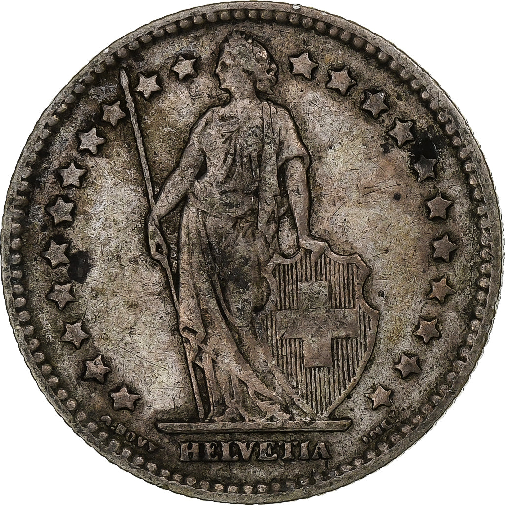 Suiza, Franc, Helvetia, 1904, Bern, Plata, MBC+, KM:29a
