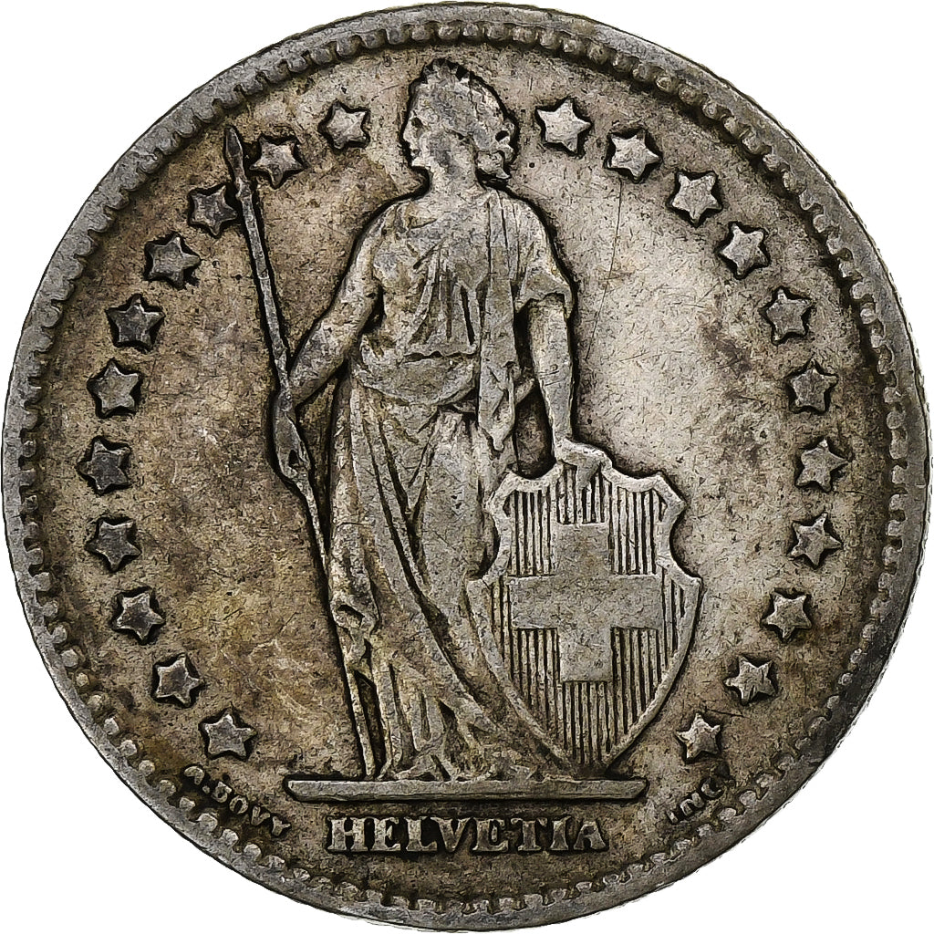 Suiza, Franc, Helvetia, 1906, Bern, Plata, MBC, KM:29a