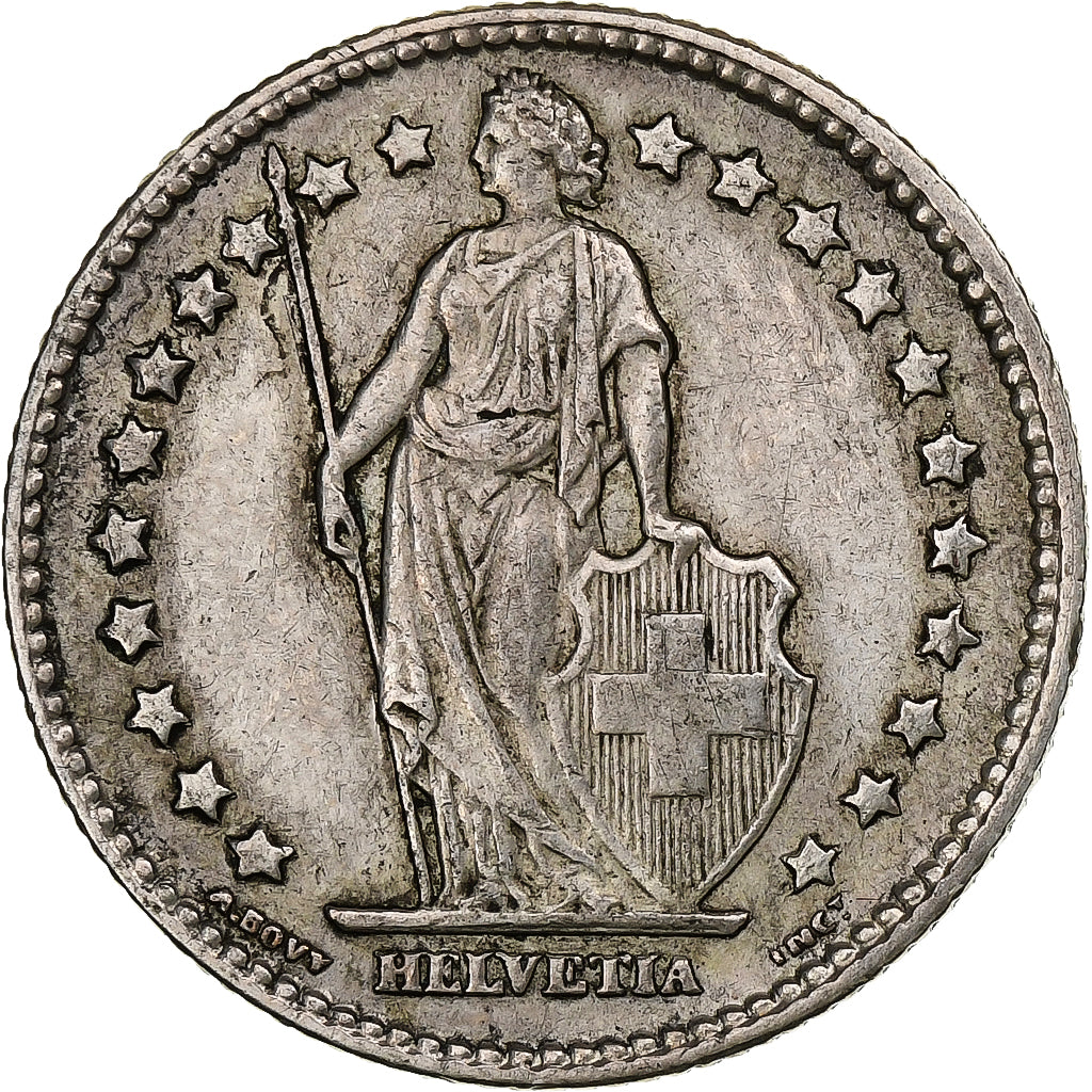 Svizzera, Franc, Helvetia, 1906, Bern, Argento, SPL-, KM:29a