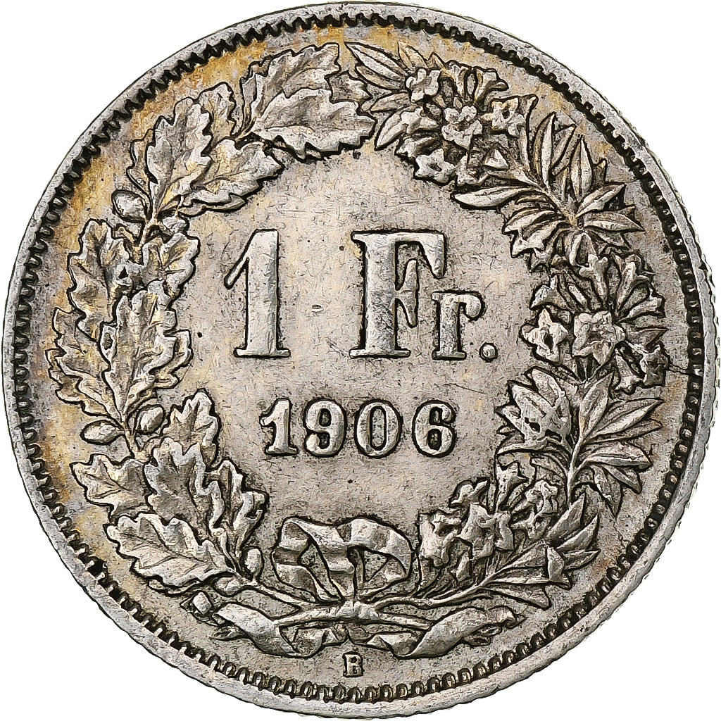 Svizzera, Franc, Helvetia, 1906, Bern, Argento, SPL-, KM:29a