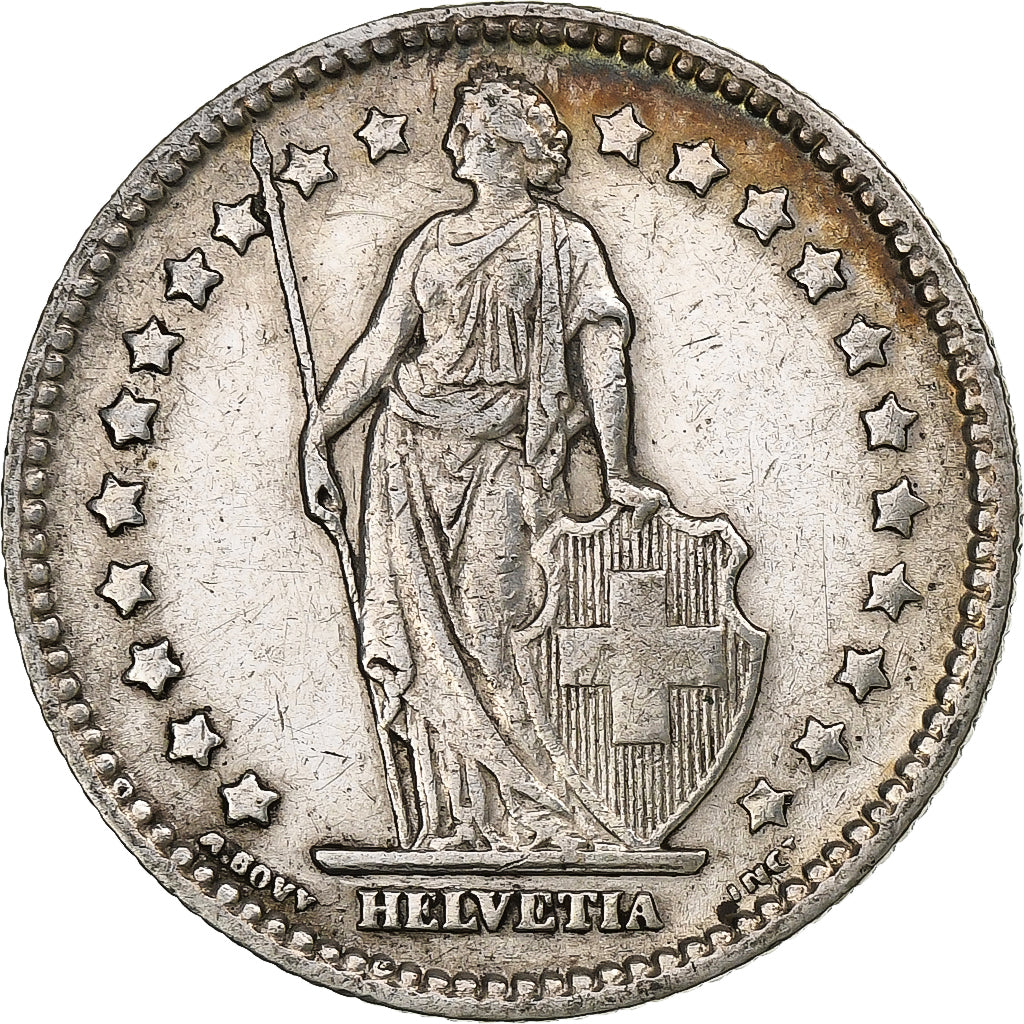 Switzerland, Franc, Helvetia, 1907, Bern, Silver, AU(55-58), KM:29a