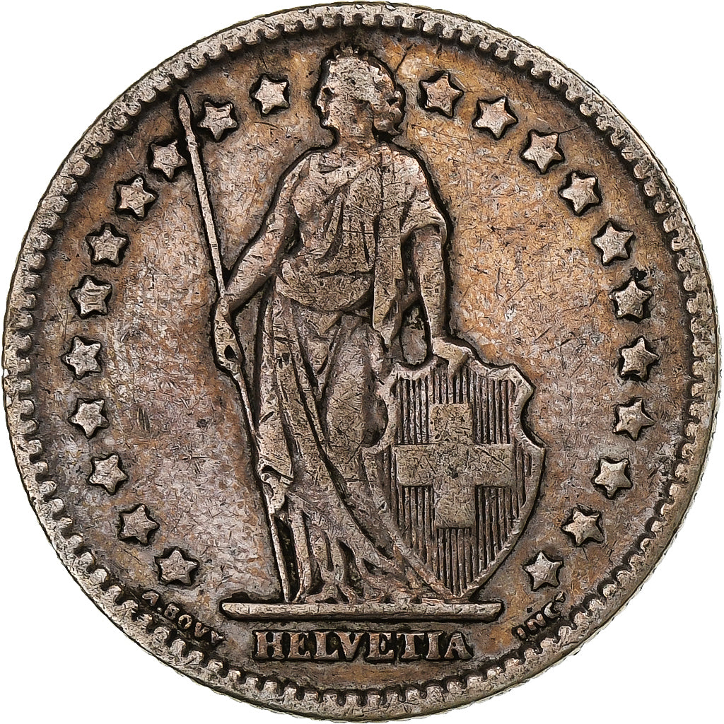 Suiza, Franc, Helvetia, 1910, Bern, Plata, MBC, KM:29a