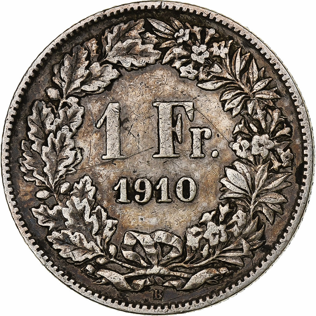 Suiza, Franc, Helvetia, 1910, Bern, Plata, MBC, KM:29a