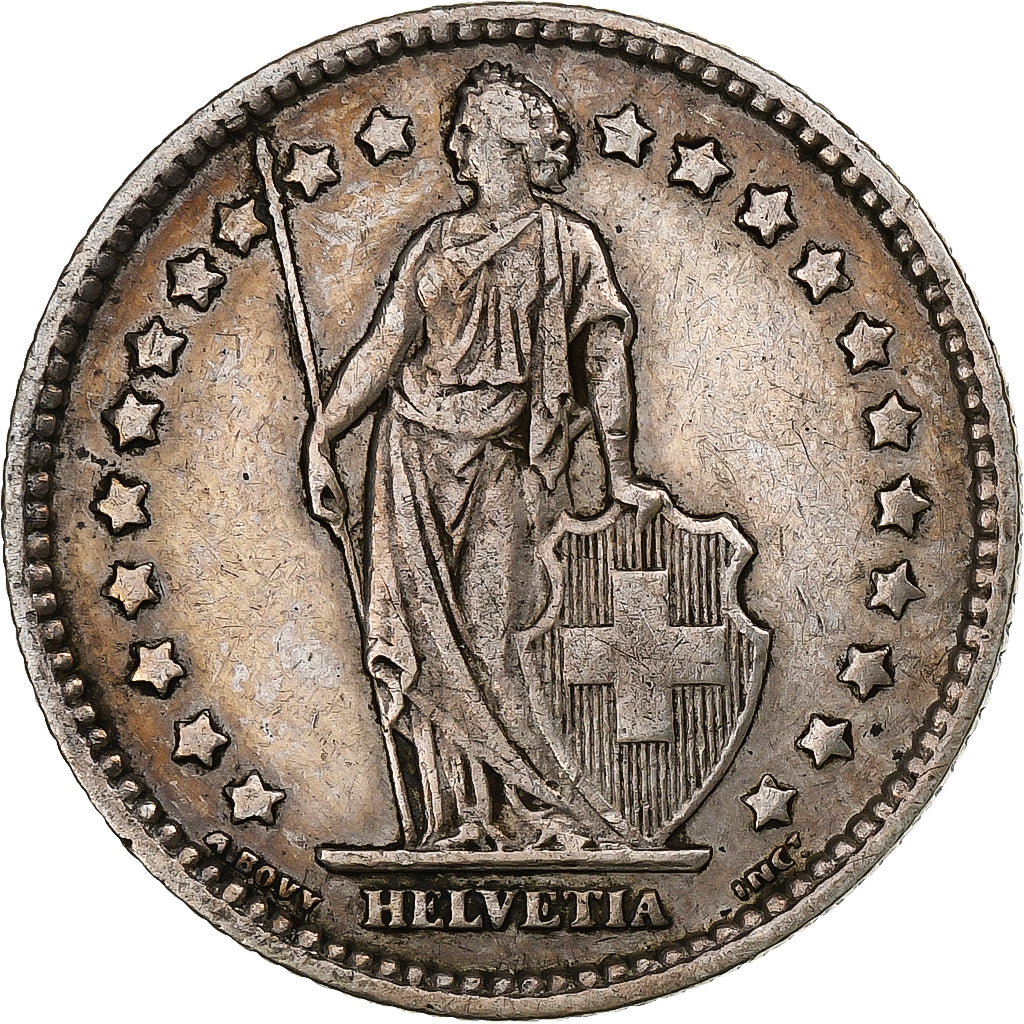 Switzerland, Franc, Helvetia, 1911, Bern, Silver, AU(55-58), KM:29a