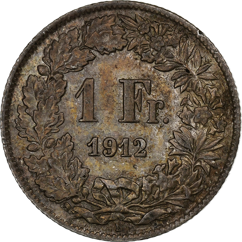 Switzerland, Franc, Helvetia, 1912, Bern, Silver, AU(50-53), KM:29a