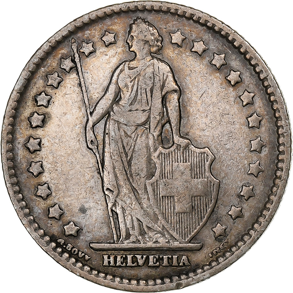 Suiza, Franc, Helvetia, 1913, Bern, Plata, MBC, KM:29a