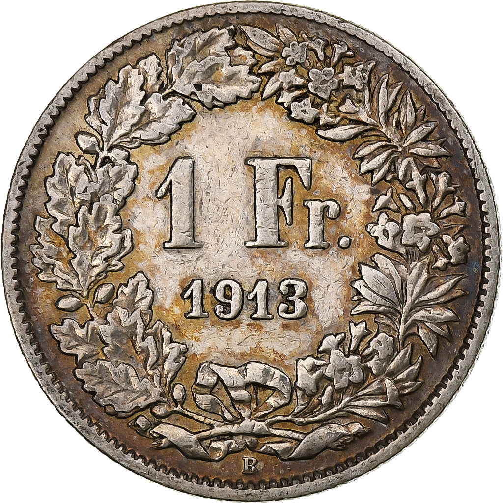 Suiza, Franc, Helvetia, 1913, Bern, Plata, MBC, KM:29a