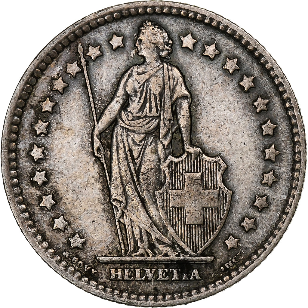 Switzerland, Franc, Helvetia, 1914, Bern, Silver, AU(55-58), KM:29a