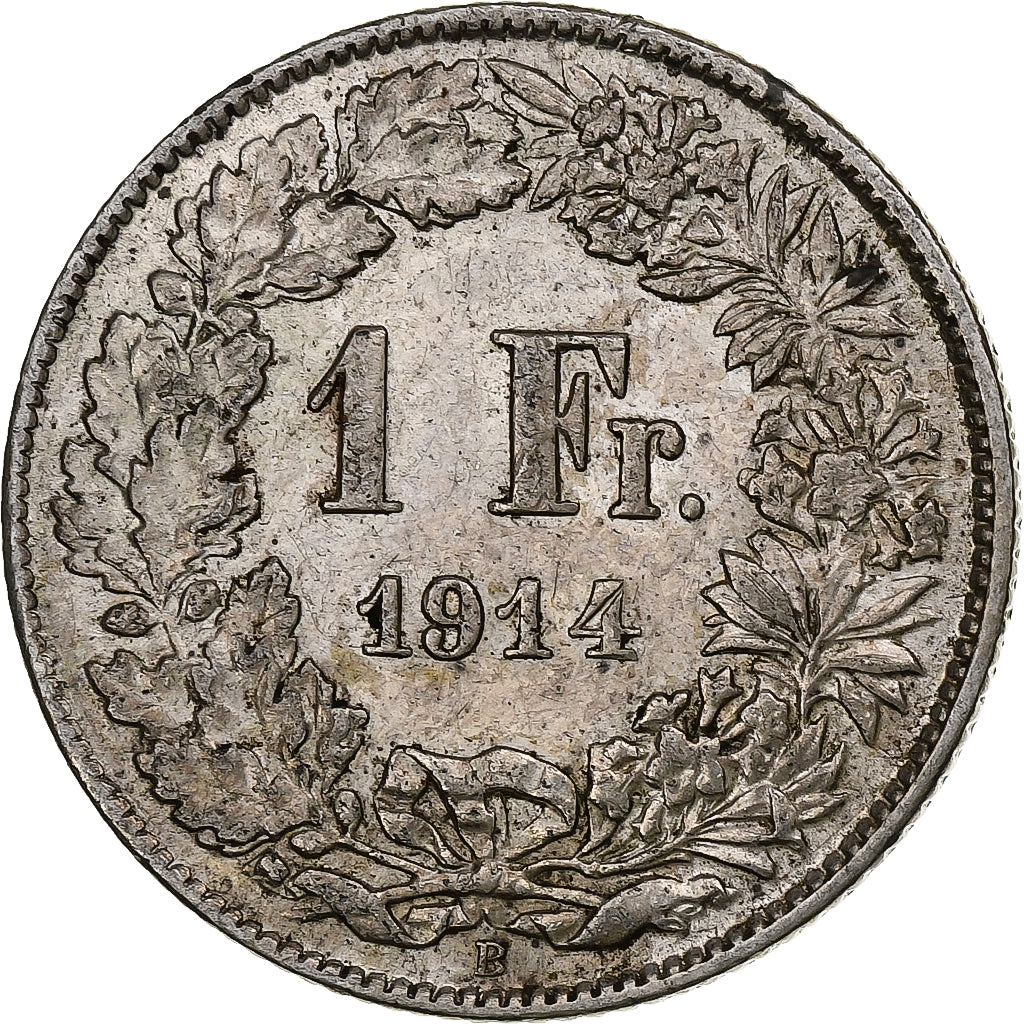 Switzerland, Franc, Helvetia, 1914, Bern, Silver, AU(55-58), KM:29a