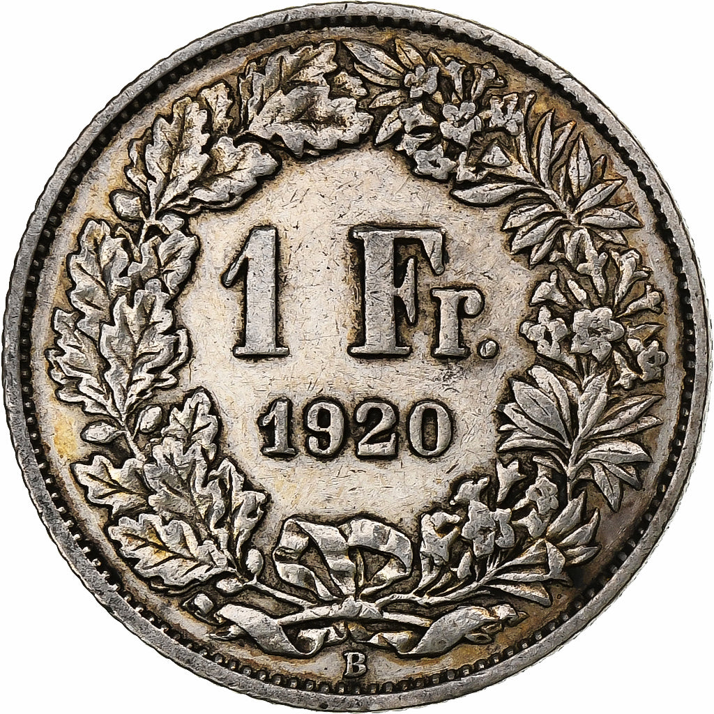 Switzerland, Franc, Helvetia, 1920, Bern, Silver, EF(40-45), KM:29a