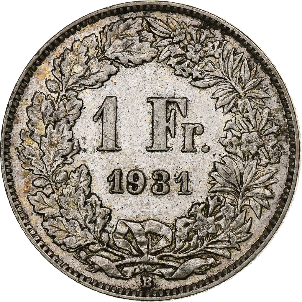 Switzerland, Franc, Helvetia, 1931, Bern, Silver, AU(50-53), KM:29a