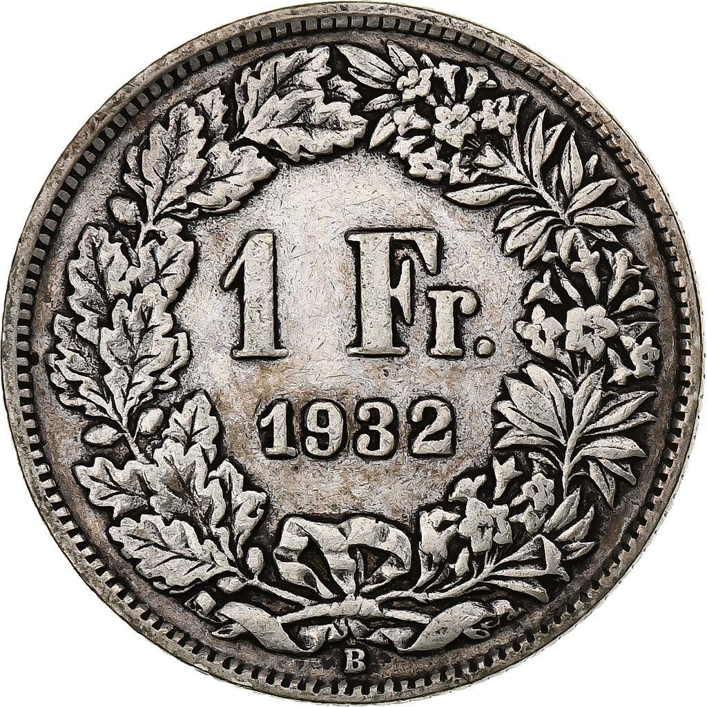 Switzerland, Franc, Helvetia, 1932, Bern, Silver, EF(40-45), KM:29a