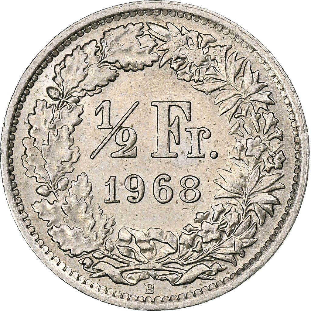 Suisse, 1/2 Franc, Helvetia, 1968, Bern, Cupro-nickel, SUP, KM:23a
