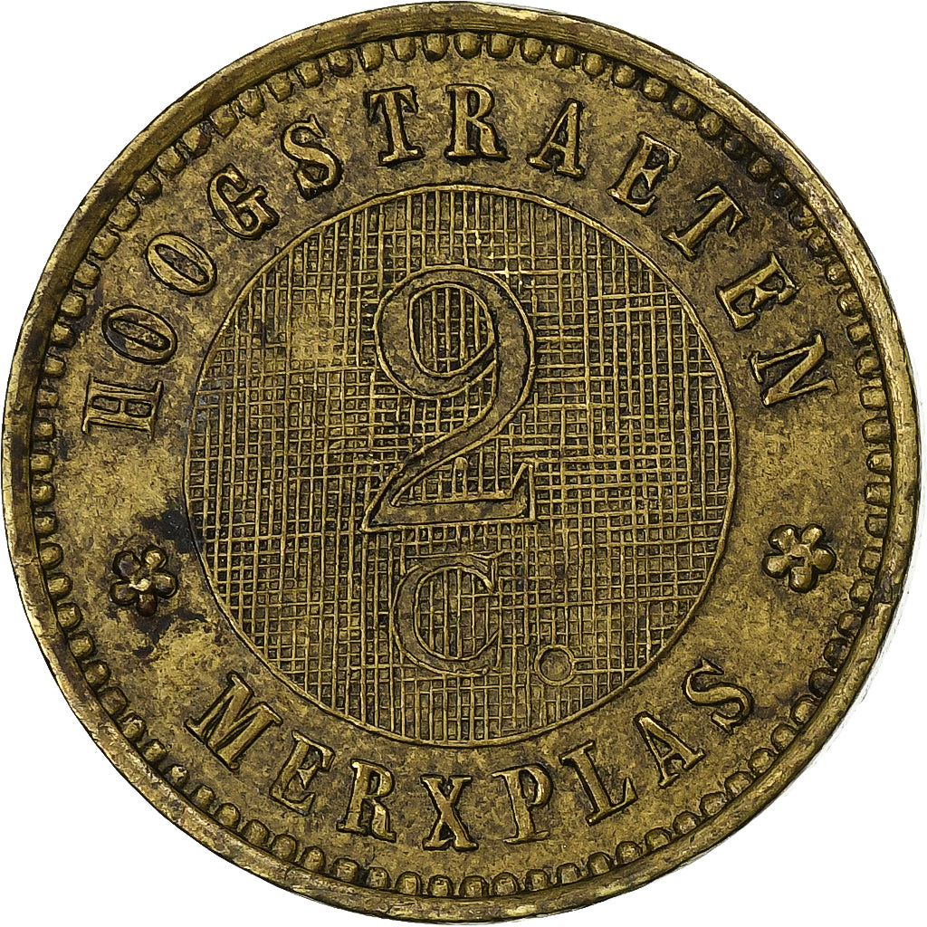 Belgium, 2 Cents, Hoogstraeten, 1886-1911, Copper, EF(40-45)