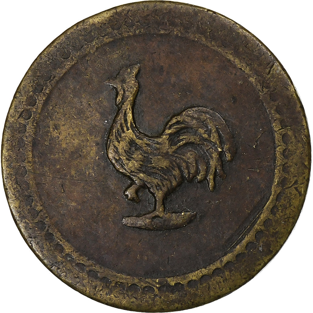 France, 20 Centimes, A Consommer, Brass, Coq, VF(30-35)
