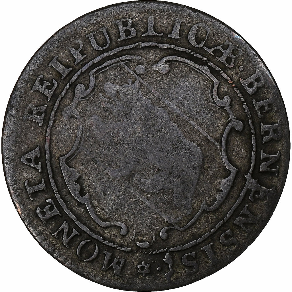 CANTONES SUIZOS, BERN, 1/2 Batzen, 1718, Bern, Vellón, BC+, KM:91