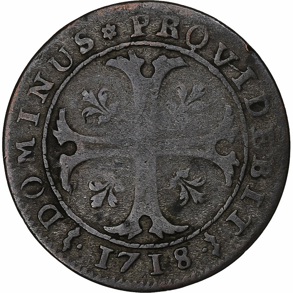 CANTONES SUIZOS, BERN, 1/2 Batzen, 1718, Bern, Vellón, BC+, KM:91