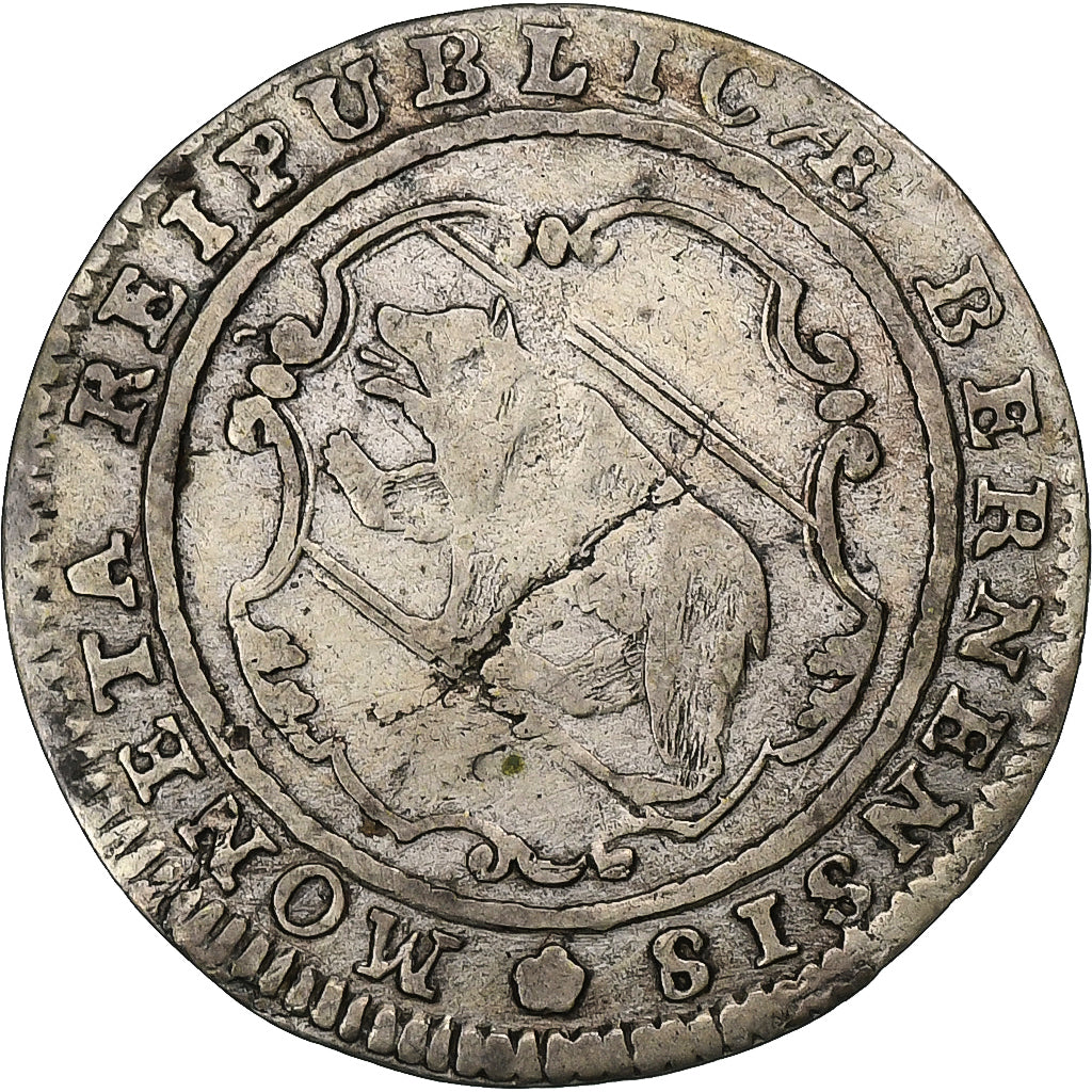CANTONES SUIZOS, BERN, 1/2 Batzen, 1778, Bern, Vellón, BC+, KM:91