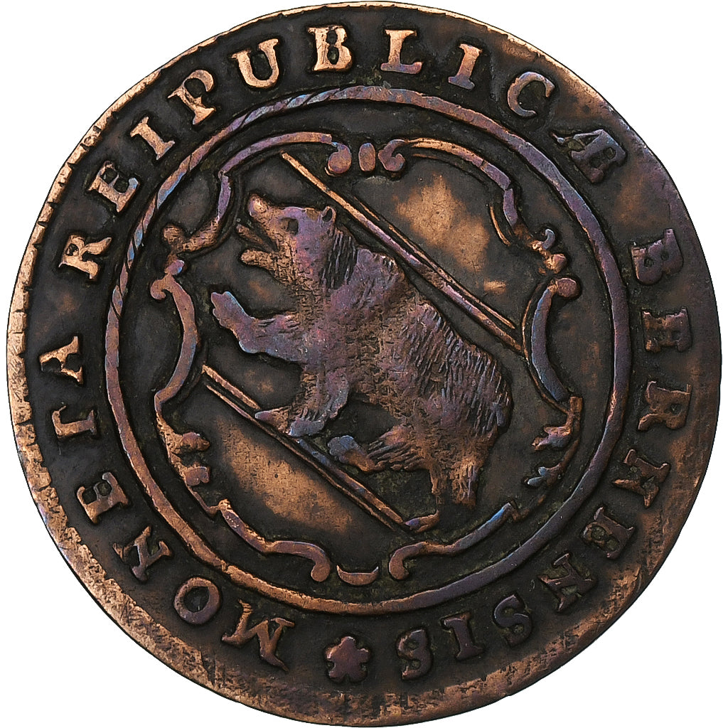 SWISS CANTONS, BERN, 1/2 Batzen, 1794, Bern, Billon, VF(30-35), KM:91