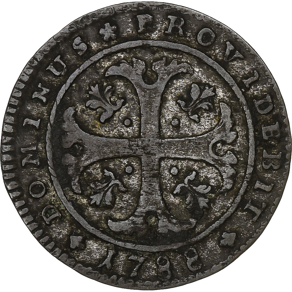 Kantony Szwajcarskie, BERN, 1/2 Batzen, 1788, Bern, Bilon, VF(30-35), KM:91