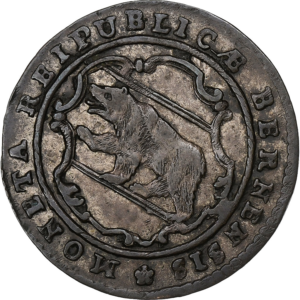 SWISS CANTONS, BERN, 1/2 Batzen, 1796, Bern, Billon, EF(40-45), KM:91