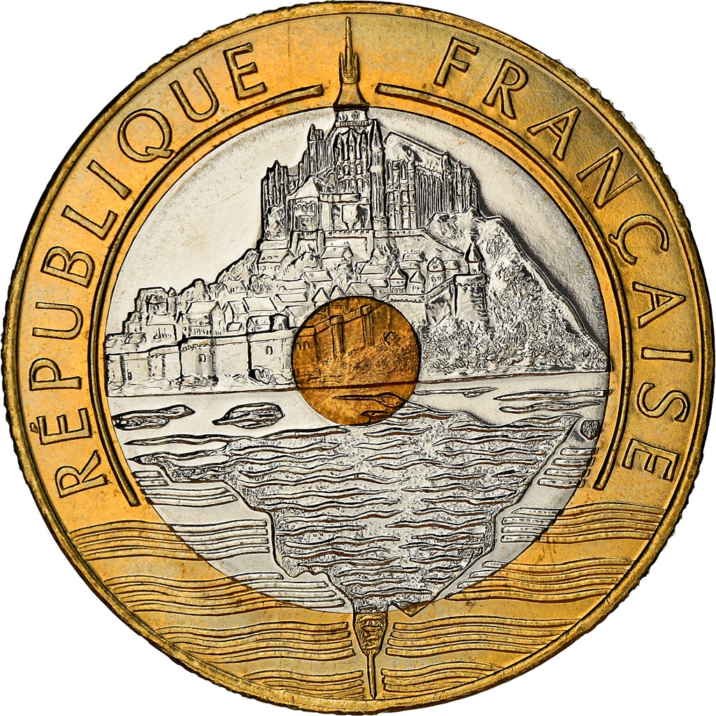 Coin, France, Mont Saint Michel, 20 Francs, 2001, Pessac, BE, MS(65-70)