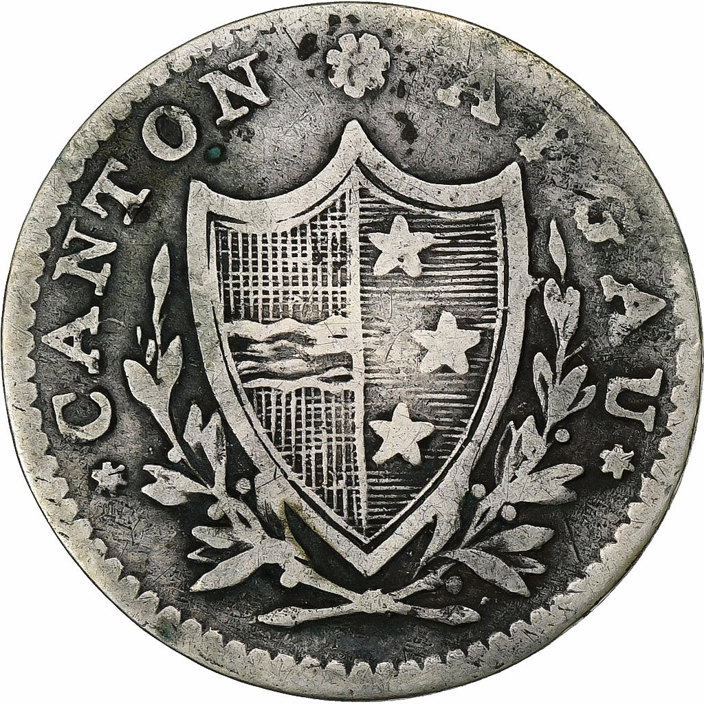 CANTONES SUIZOS, AARGAU, 1/2 Batzen, 1811, Vellón, BC+, KM:8