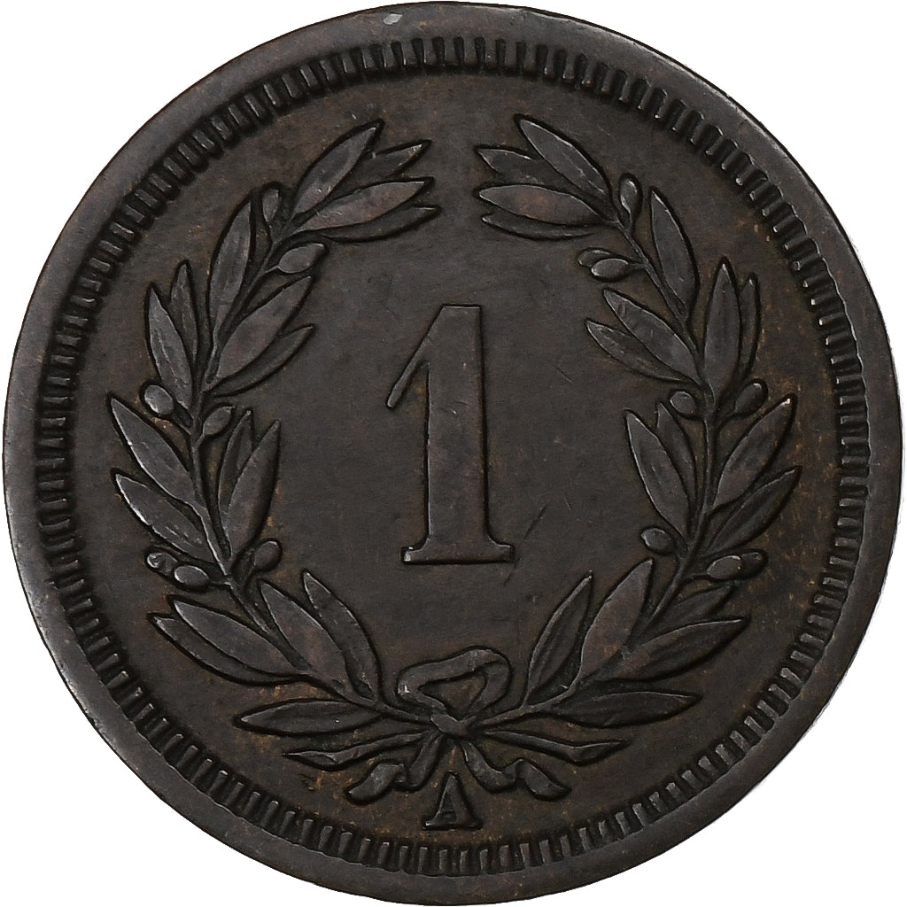 Suiza, Rappen, 1851, Paris, Bronce, BC+, KM:3
