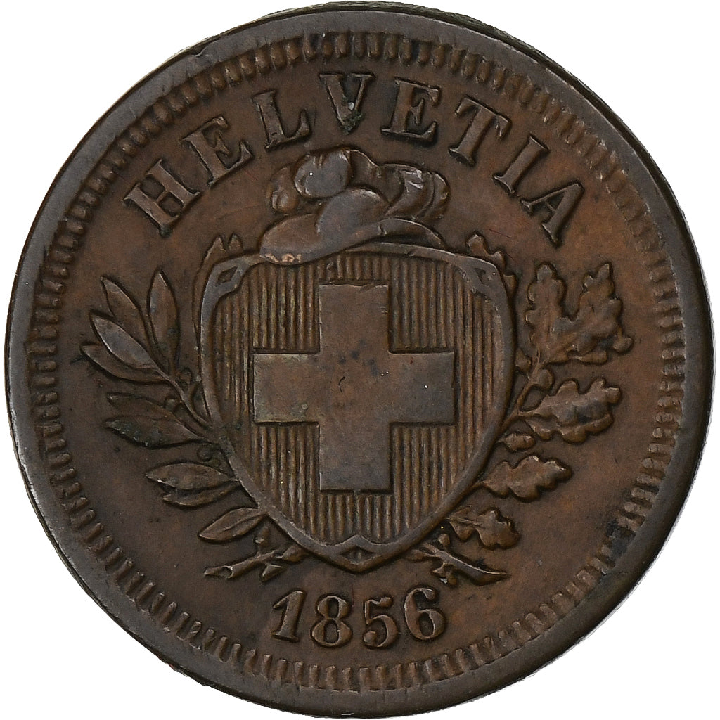 Switzerland, Rappen, 1856, Bern, Bronze, EF(40-45), KM:3
