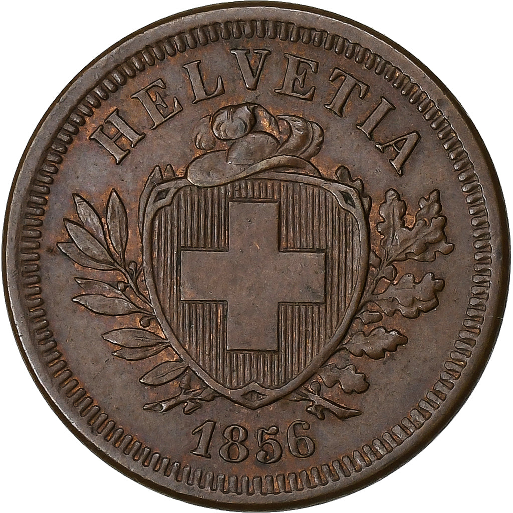Svizzera, Rappen, 1856, Bern, Bronzo, BB, KM:3