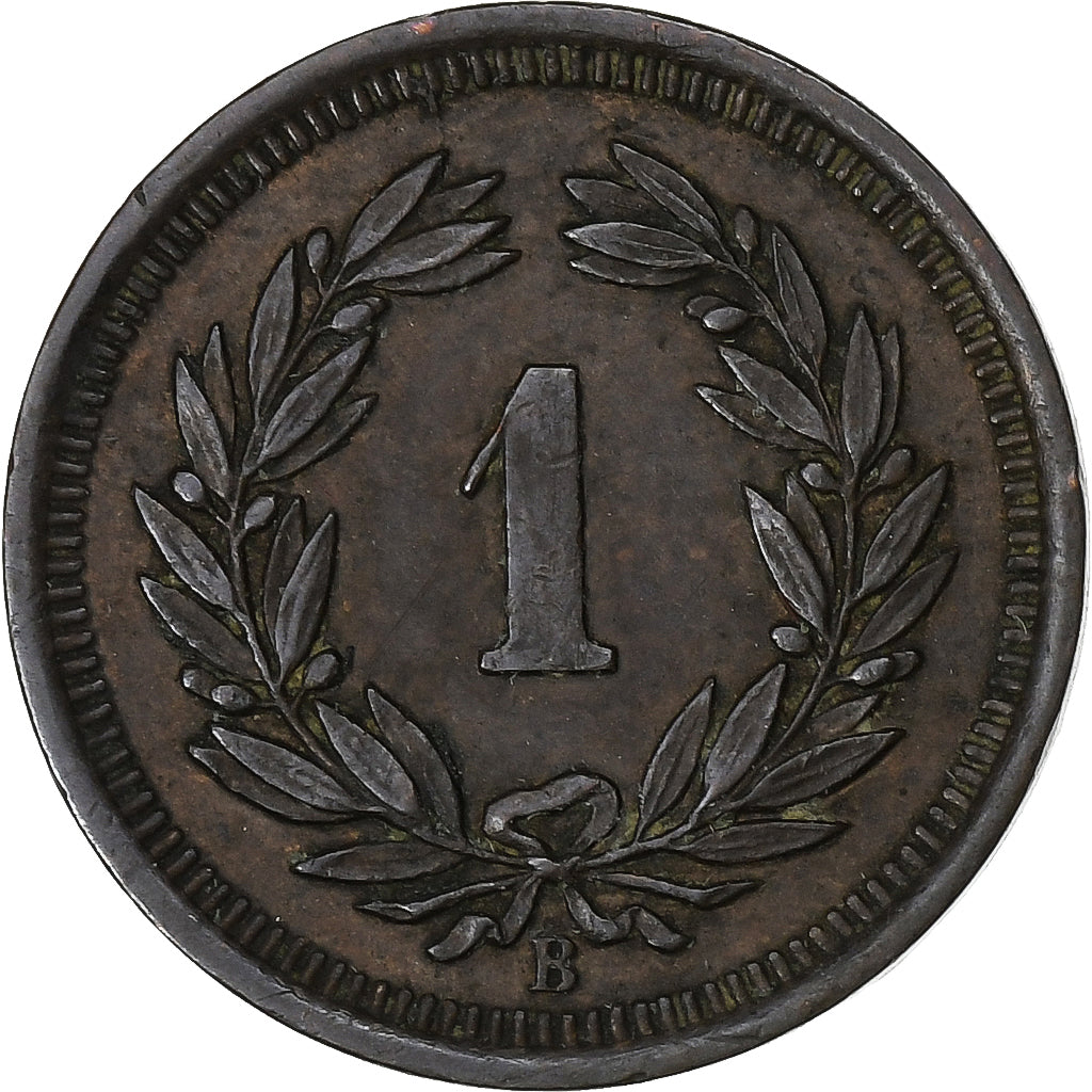 Suiza, Rappen, 1880, Bern, Bronce, MBC, KM:3