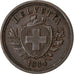 Schweiz, Rappen, 1884, Bern, Bronze, SS, KM:3