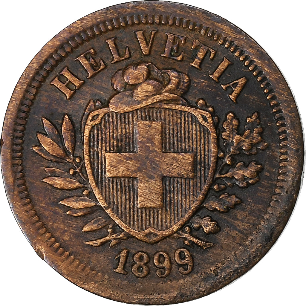 Suiza, Rappen, 1899, Bern, Bronce, BC+, KM:3