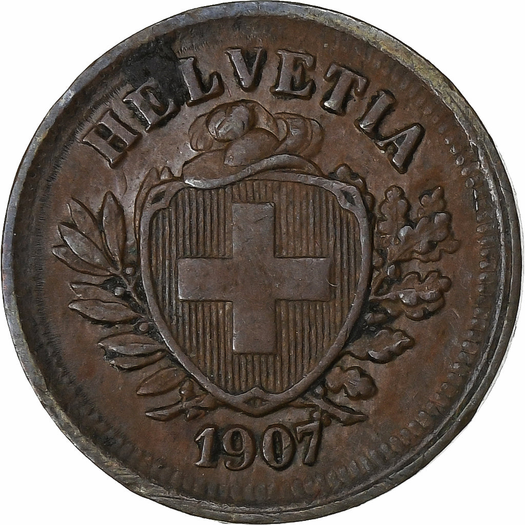 Suiza, Rappen, 1907, Bern, Bronce, BC+, KM:3