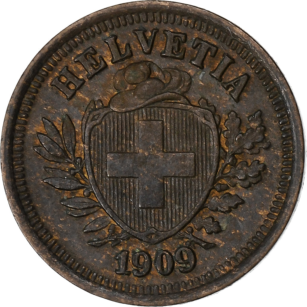 Suiza, Rappen, 1909, Bern, Bronce, BC+, KM:3