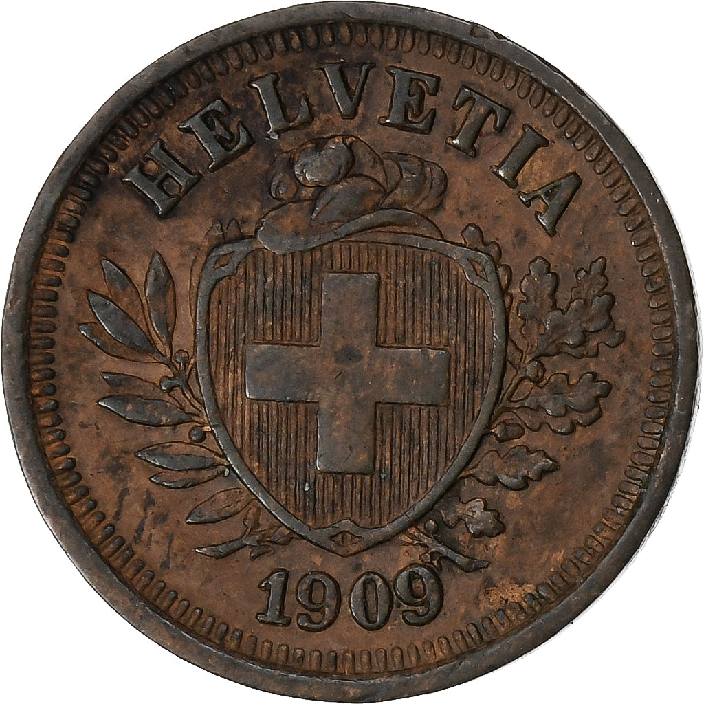 Suiza, Rappen, 1909, Bern, Bronce, BC+, KM:3