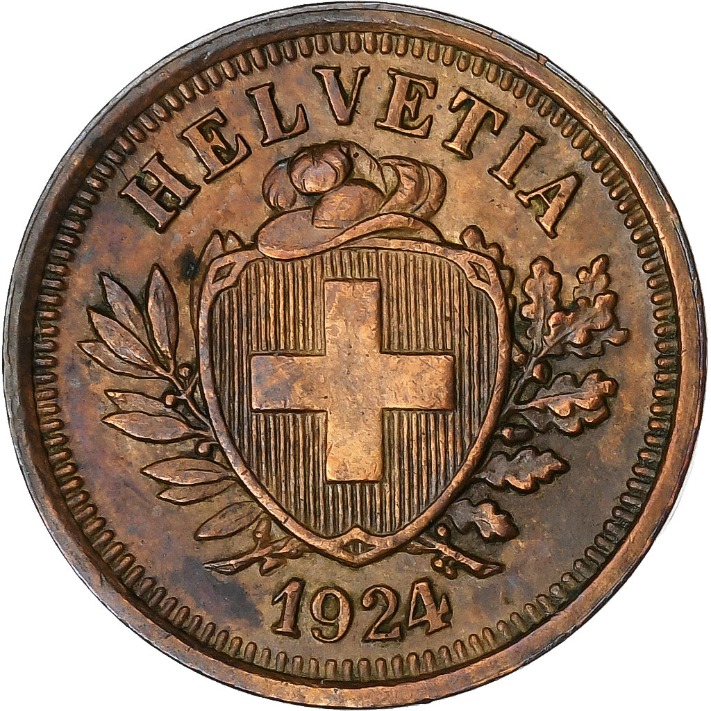 Suiza, Rappen, 1924, Bern, Bronce, MBC+, KM:3