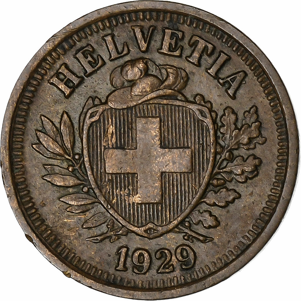 Suiza, Rappen, 1929, Bern, Bronce, BC+, KM:3