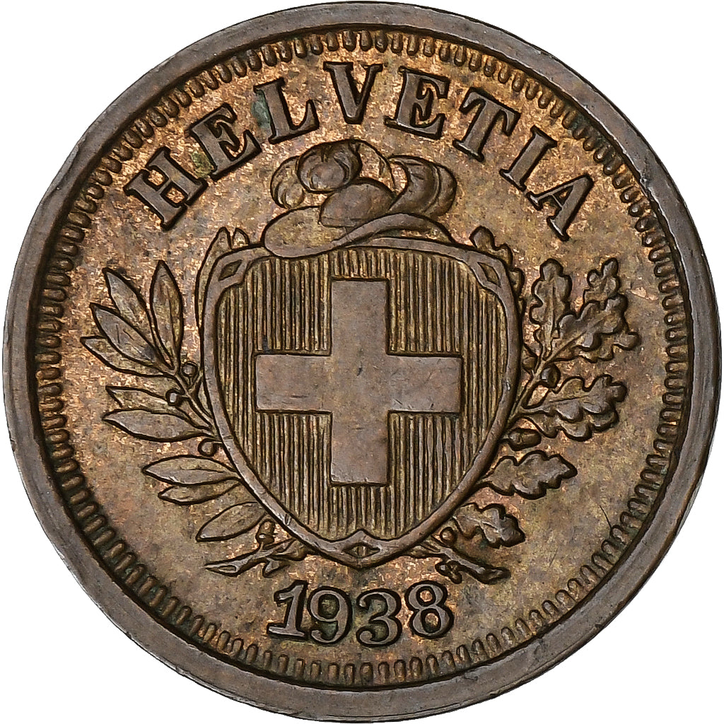 Switzerland, Rappen, 1938, Bern, Bronze, AU(50-53), KM:3