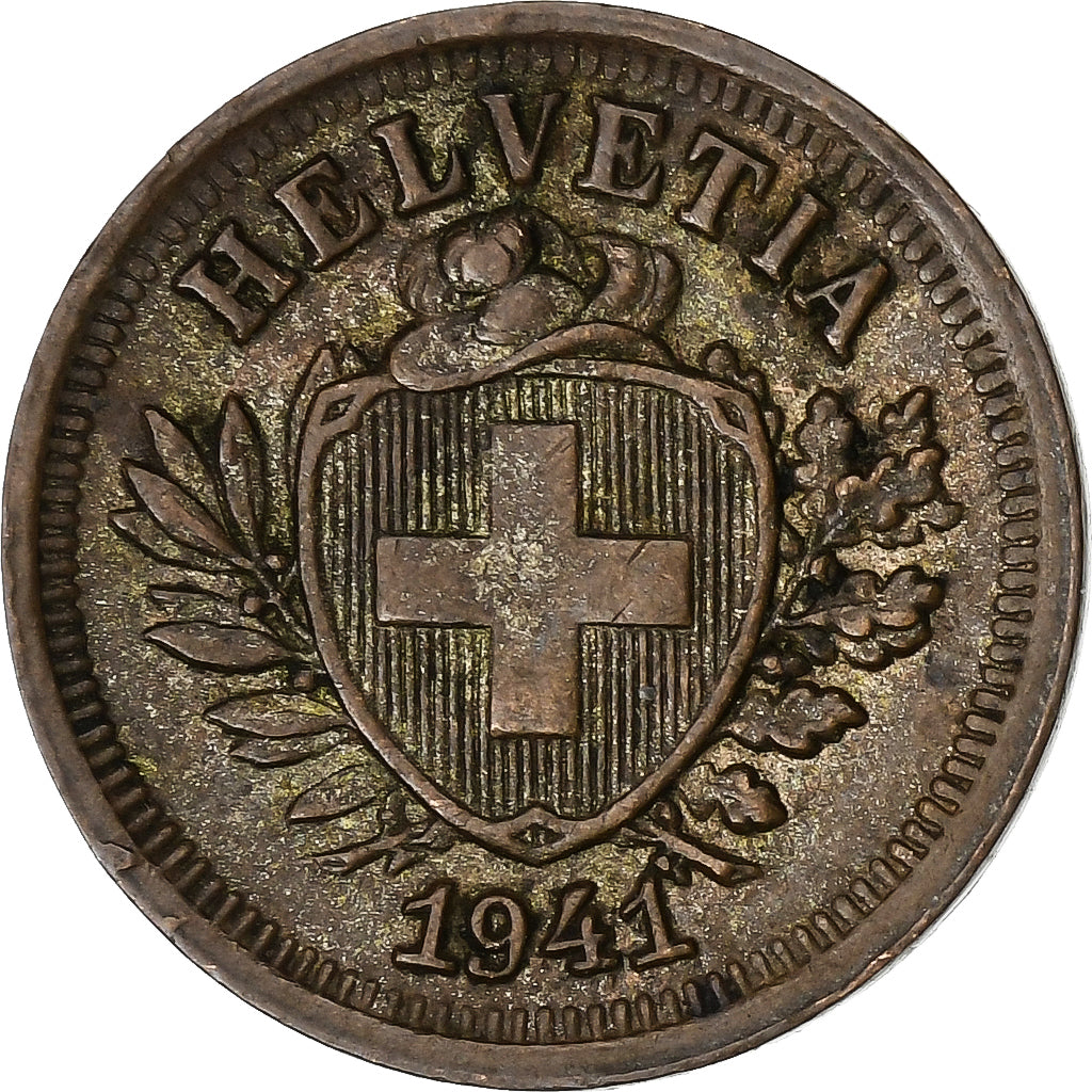 Suiza, Rappen, 1941, Bern, Bronce, BC+, KM:3