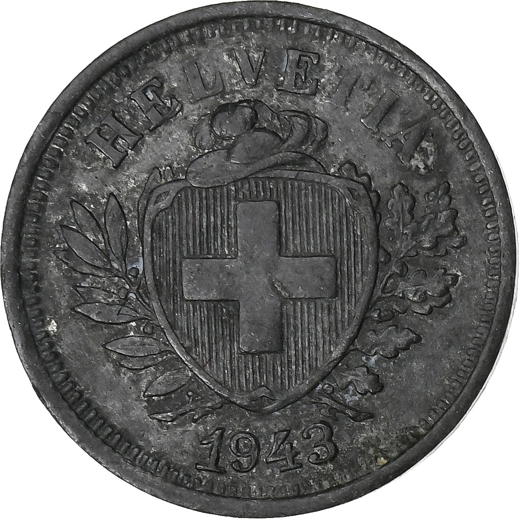 Suiza, Rappen, 1943, Bern, Cinc, BC+, KM:3