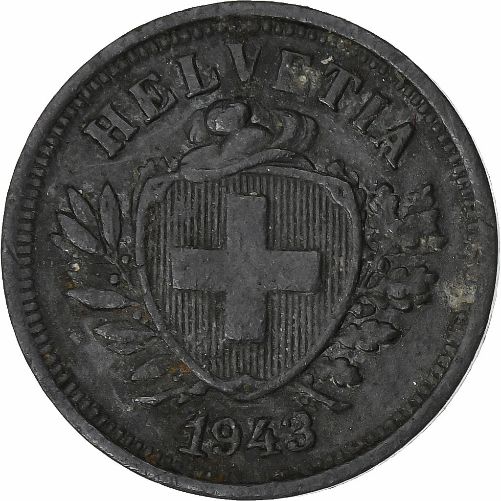 Suiza, Rappen, 1943, Bern, Cinc, BC+, KM:3