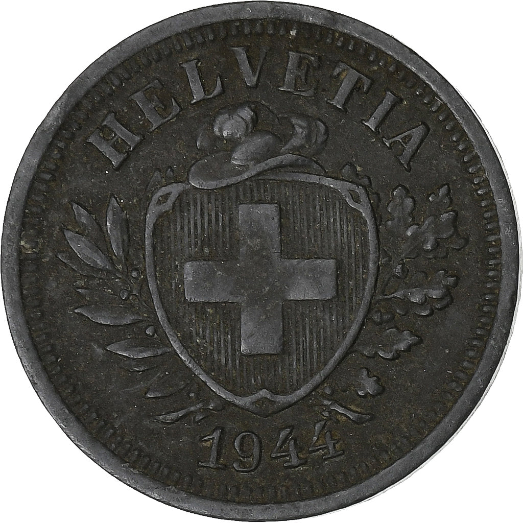 Suiza, Rappen, 1944, Bern, Cinc, BC+, KM:3